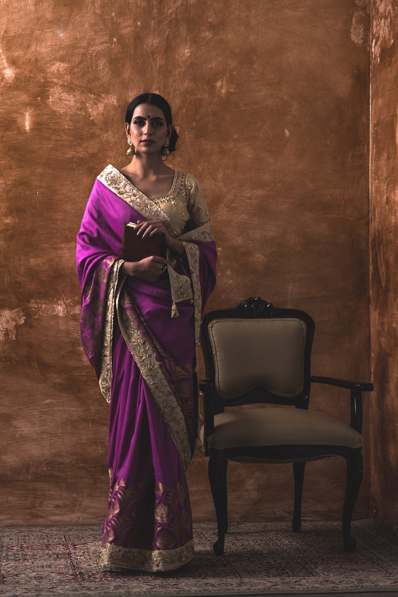 Jamini Saree with Gold Tissue Blouse