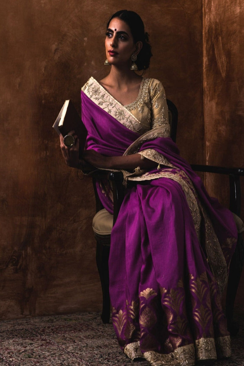 Jamini Saree with Gold Tissue Blouse