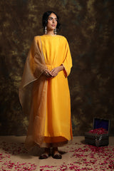 Aamras Boat Neck Chola With Jama And Organza Odhni
